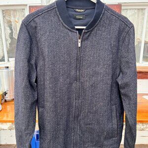 Massimo Dutti Men's Wool Blend Herringbone Coat